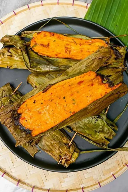 Malaysian Otak-Otak in Banana Leaf