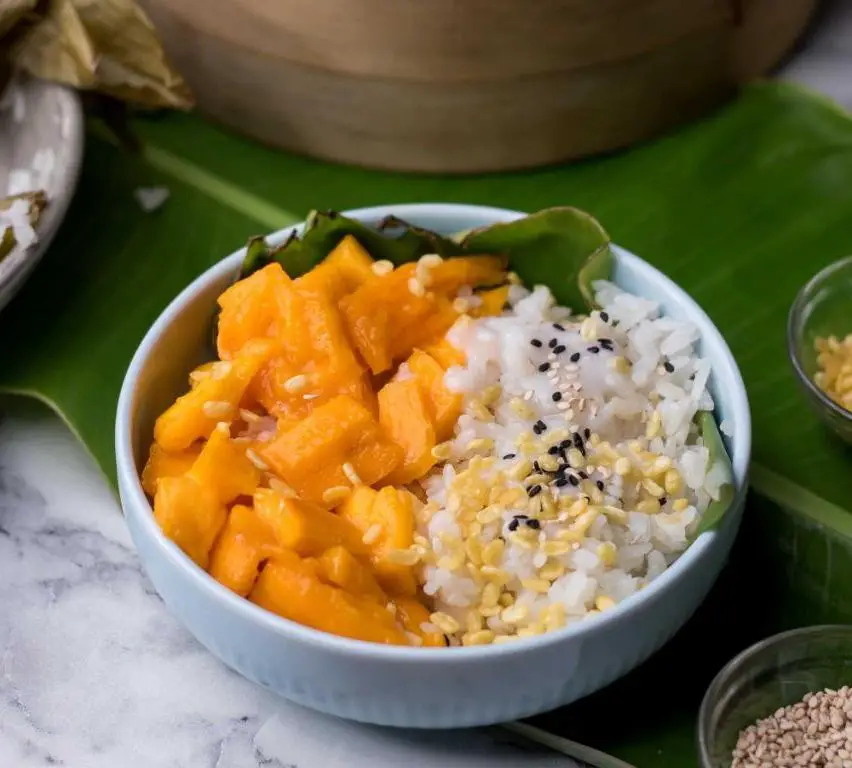 Mango Sticky Rice with Peanut Topping