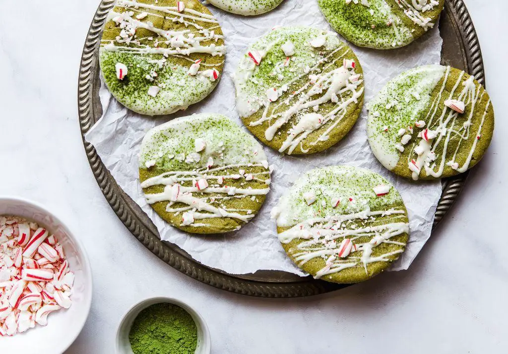 Matcha Green Tea Cookies with White Chocolate Drizzle