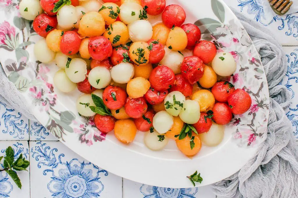 Melon Ball and Almond Sliver Salad
