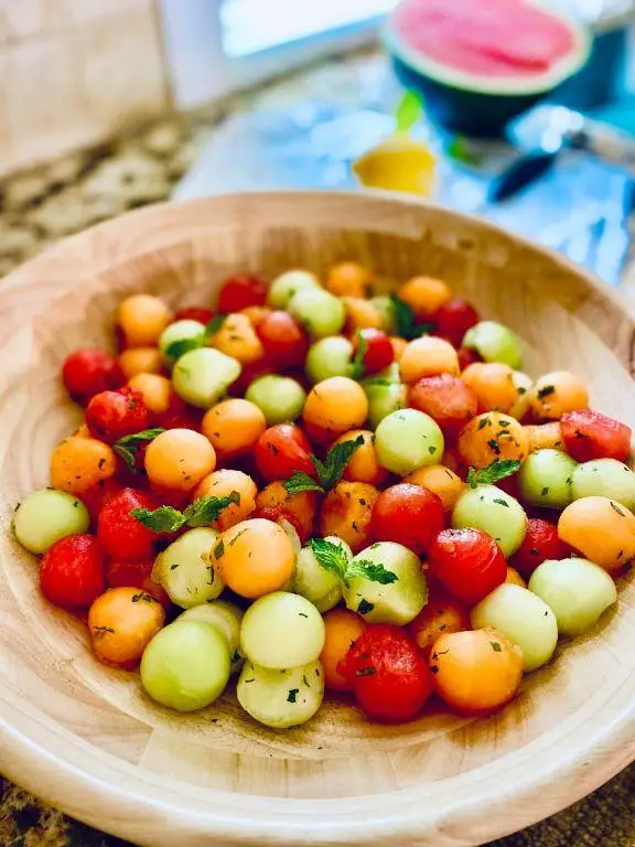 Melon Ball and Orange Blossom Honey Salad