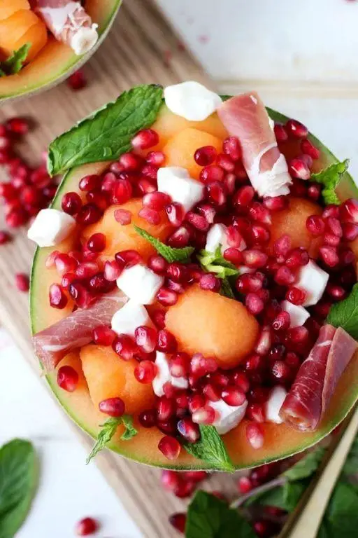 Melon Ball and Pomegranate Seed Salad