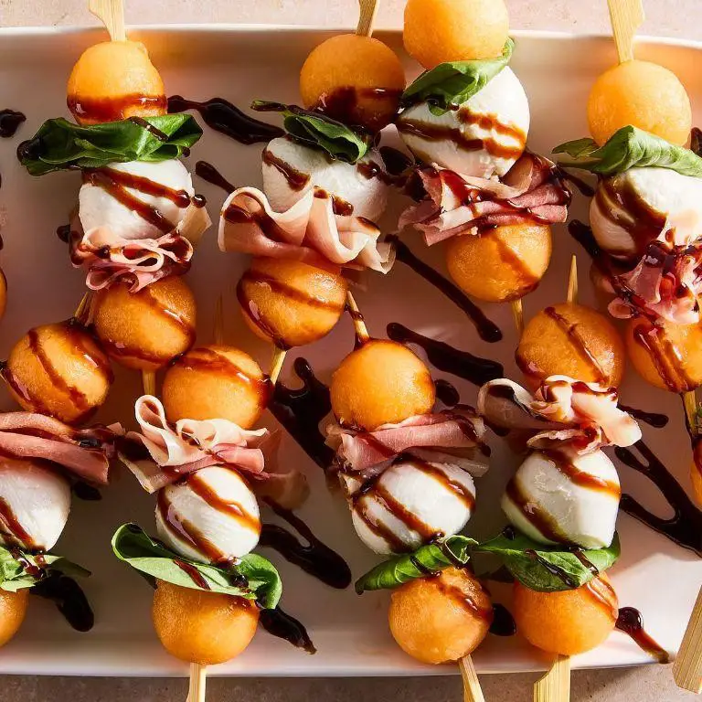 Melon Ball and Prosciutto Bites