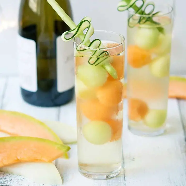 Melon Ball and Sparkling Wine Cocktail