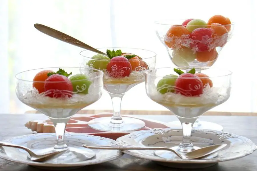 Melon Ball and Yogurt Parfait