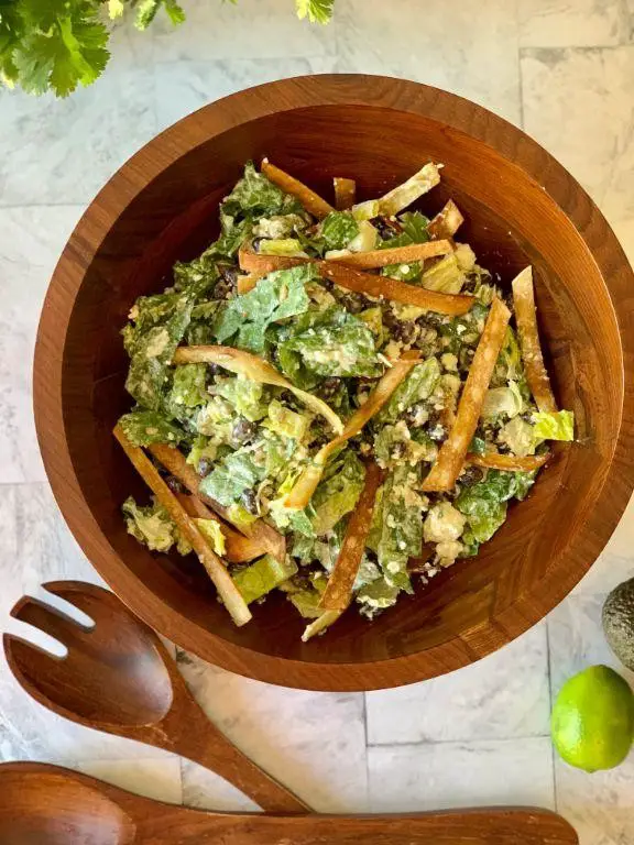 Mexican Caesar Salad with Cotija Cheese Croutons