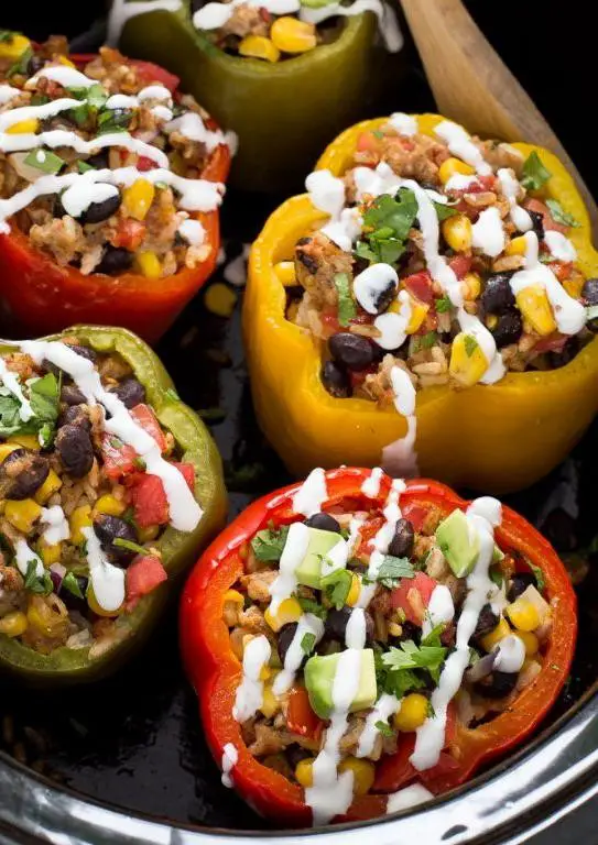 Mexican Crock Pot Stuffed Peppers