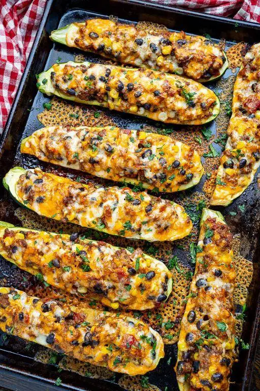 Mexican Ground Beef Stuffed Zucchini