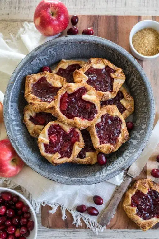 Mini Apple Tarts with Cranberry Compote