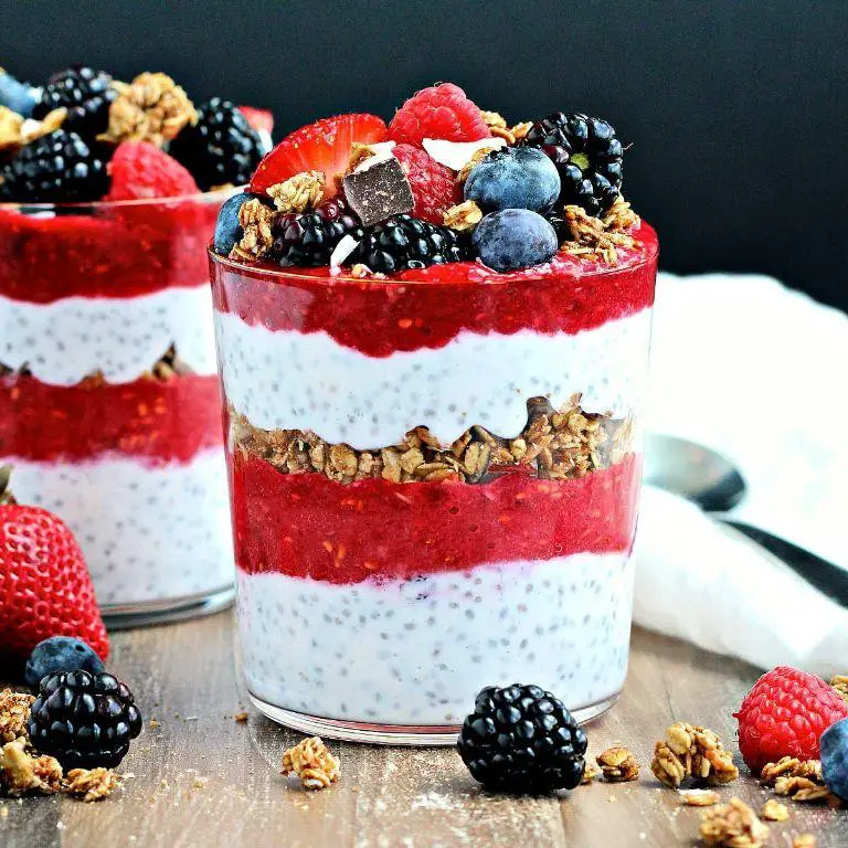 Mixed Berry Chia Seed Parfait Cups