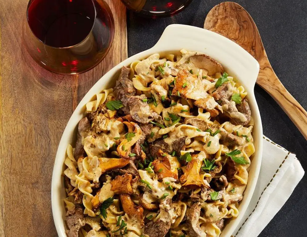 Mixed Mushroom and Beef Stroganoff