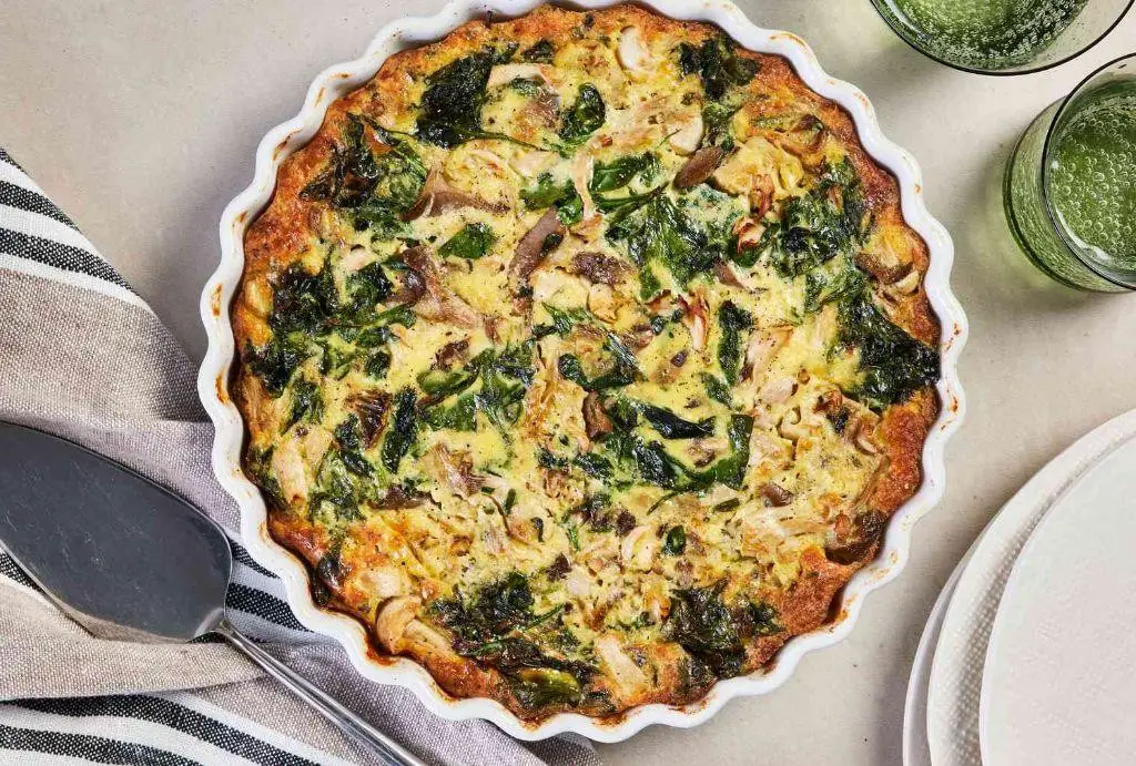 Mixed Mushroom and Spinach Quiche