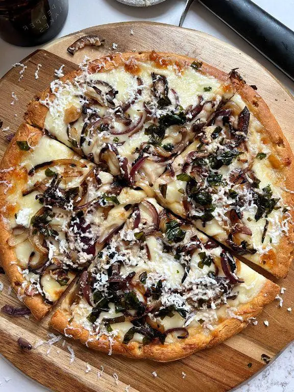 Muenster Cheese and Caramelized Onion Pizza