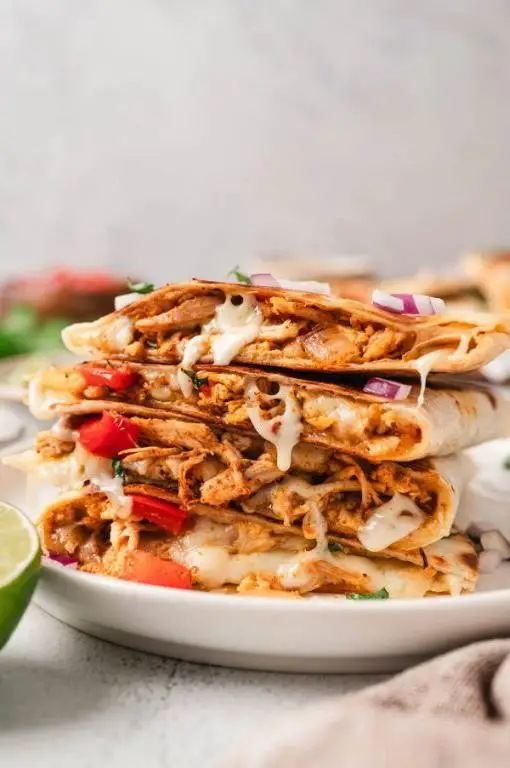 Muenster Cheese and Chicken Quesadillas