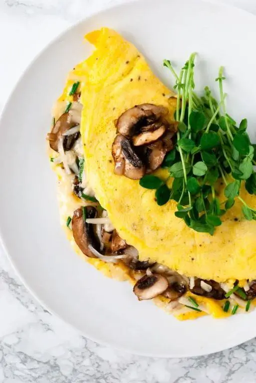 Muenster Cheese and Mushroom Omelette