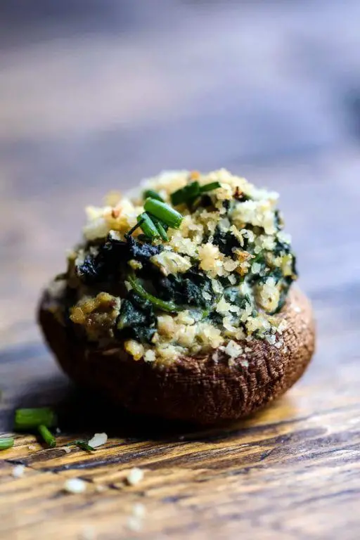 Nutritional Yeast and Spinach Stuffed Mushrooms