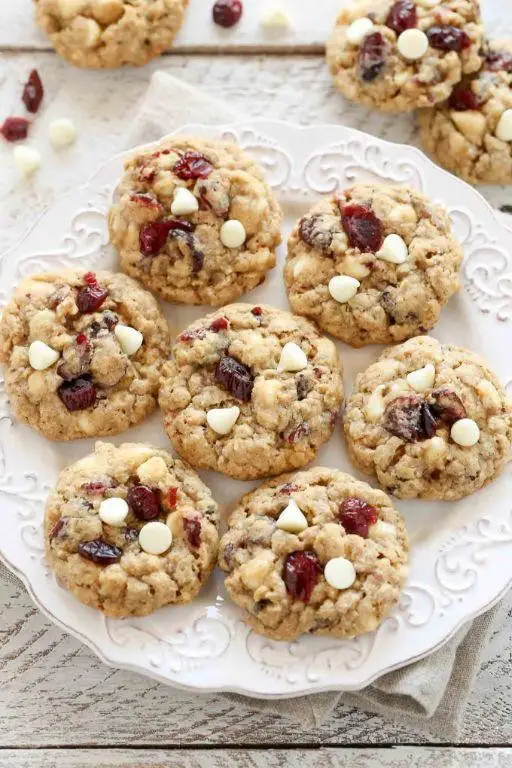 Oatmeal Cranberry White Chocolate Chunk Cookies