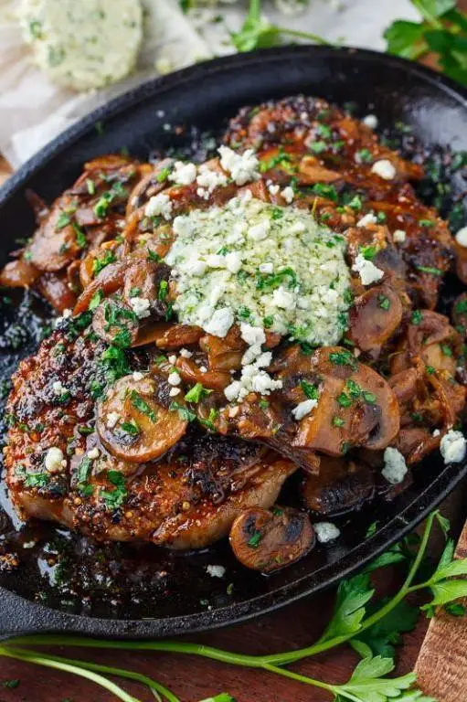 Pan Seared Steak with Gorgonzola Butter