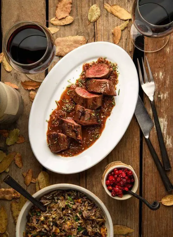 Pan-Seared Venison Backstrap with a Red Wine Reduction