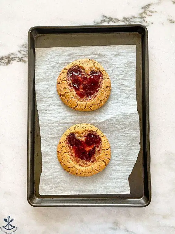 Peanut Butter and Jelly Heart Cookies