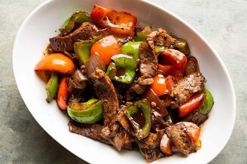 Pepper Steak and Onions in Black Bean Sauce