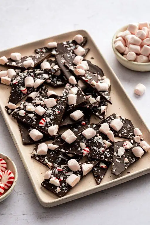 Peppermint Bark with Marshmallows