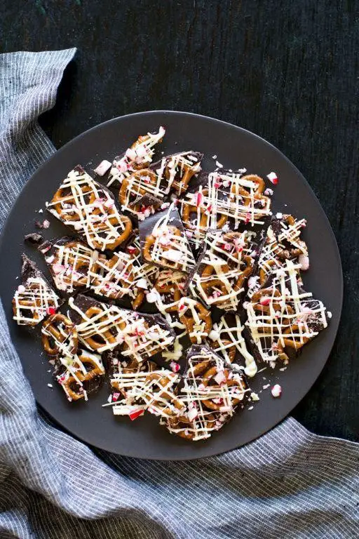Peppermint Bark with Pretzels