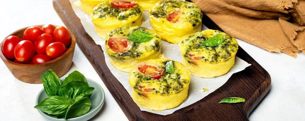 Pesto and Mozzarella Egg Bites