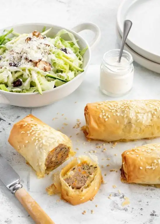 Phyllo Dough Sausage Rolls