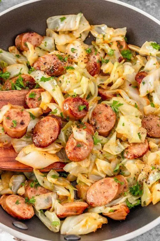 Pork Sausage and Cabbage Stir Fry