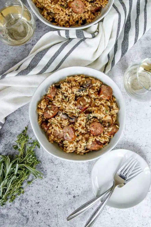 Pork Sausage and Mushroom Risotto