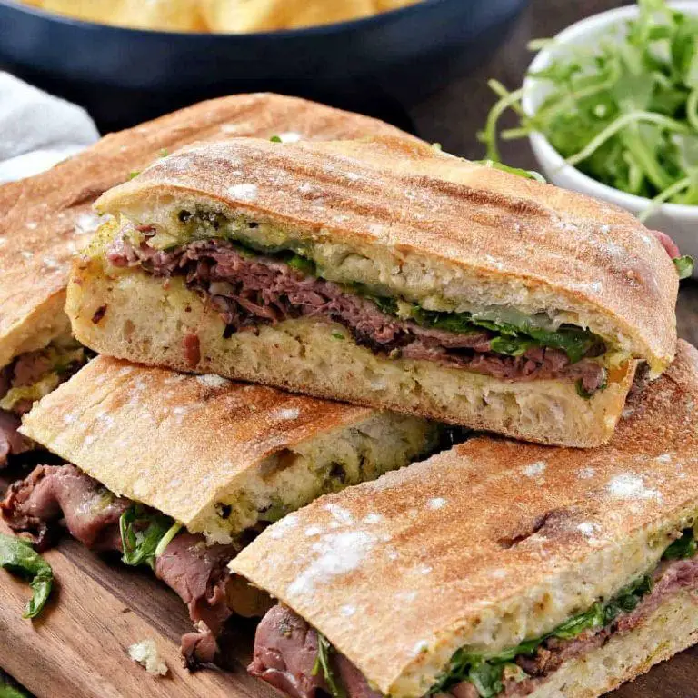 Pot Roast Sandwich with Pesto and Mozzarella