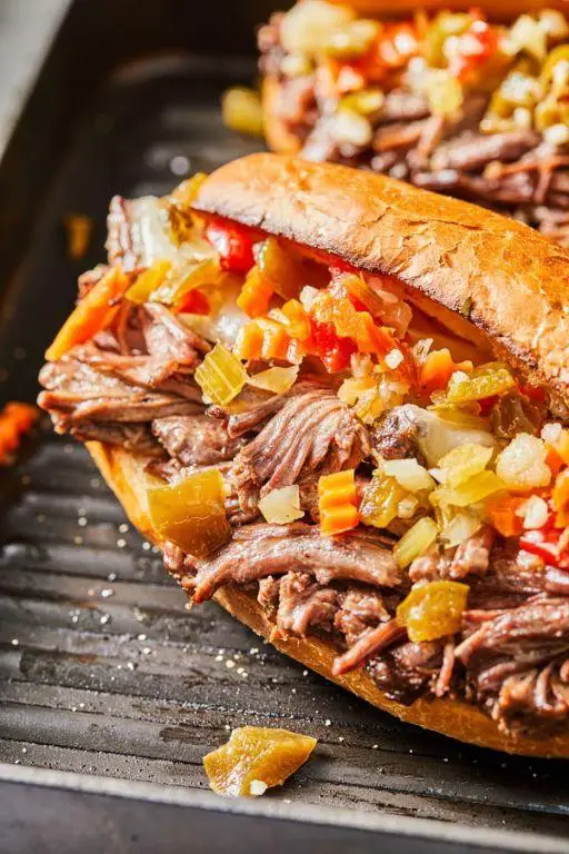 Pot Roast Sandwich with Provolone and Roasted Peppers