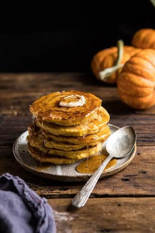 Pumpkin Cinnamon Roll Pancakes