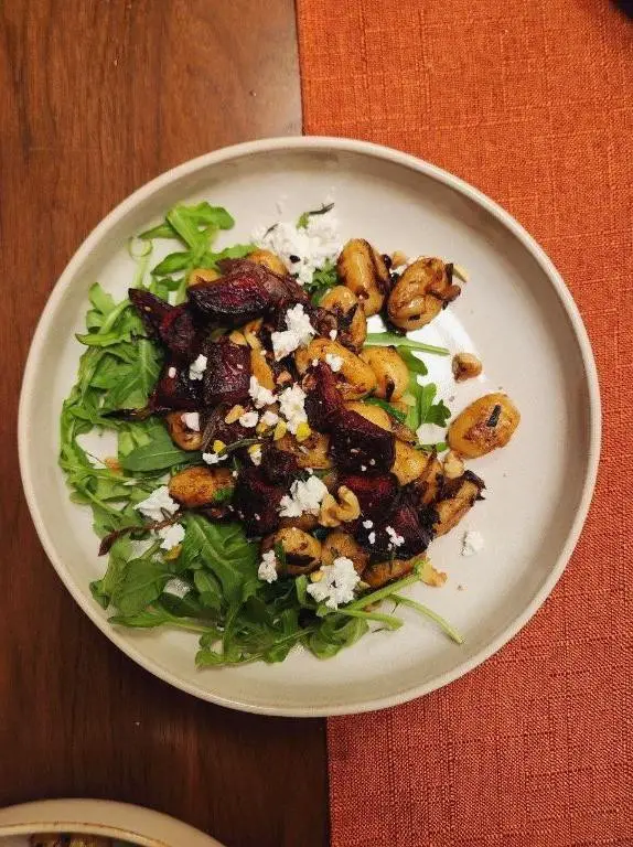 Quick Beetroot Gnocchi with Goat Cheese