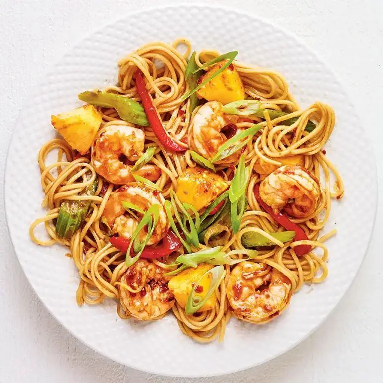 Quick Sweet and Sour Shrimp with Noodles
