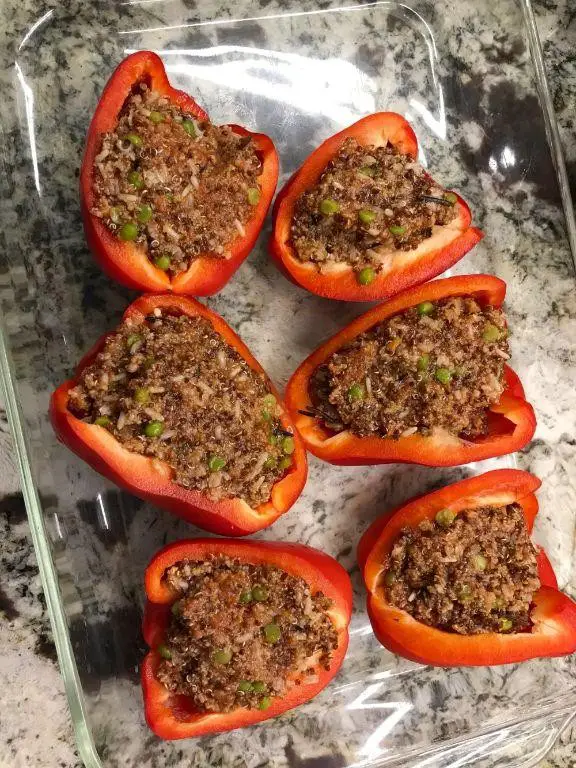 Quinoa and Brown Rice Stuffed Peppers