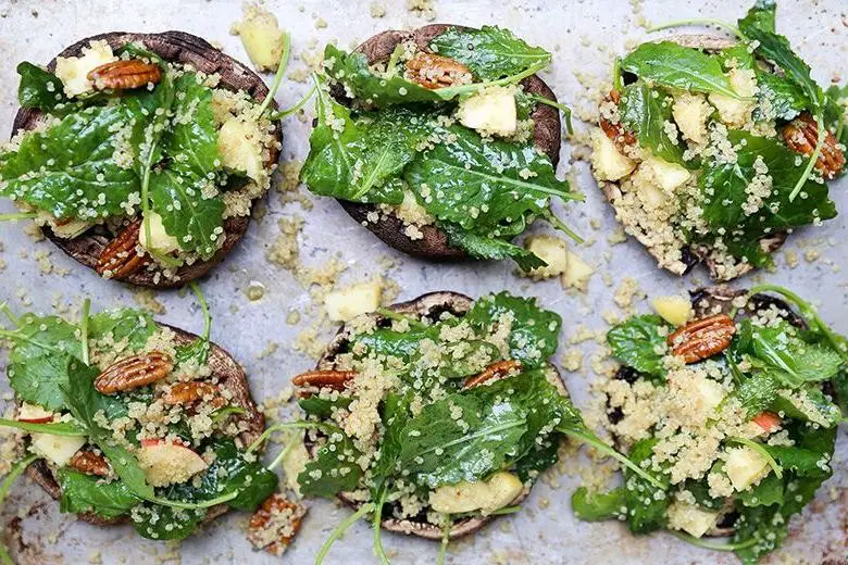 Quinoa and Kale Stuffed Mushrooms