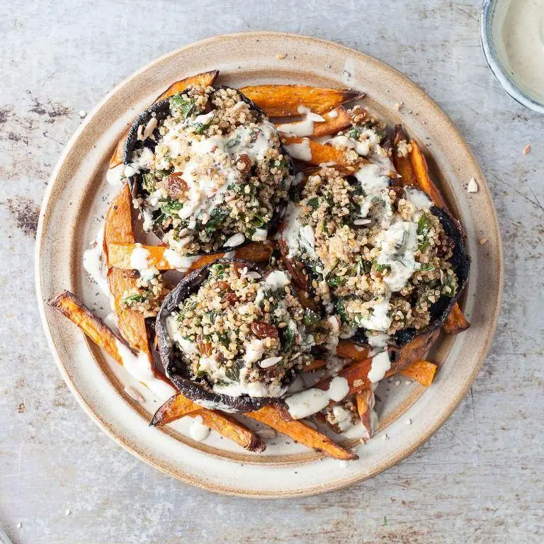 Quinoa and Spinach Stuffed Mushrooms