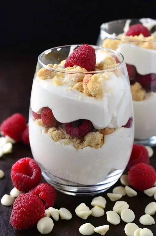 Raspberry White Chocolate Parfait Cups