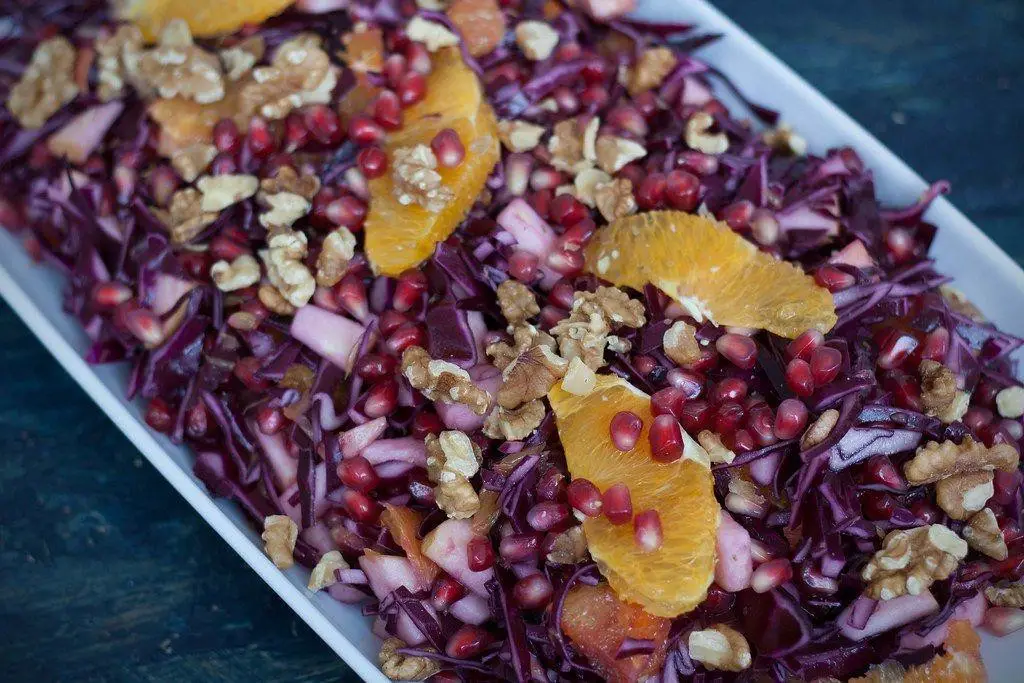 Red Cabbage Salad with Orange and Pomegranate