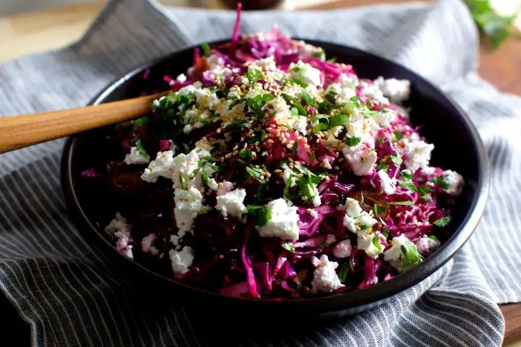 Red Cabbage and Beetroot Salad with Feta