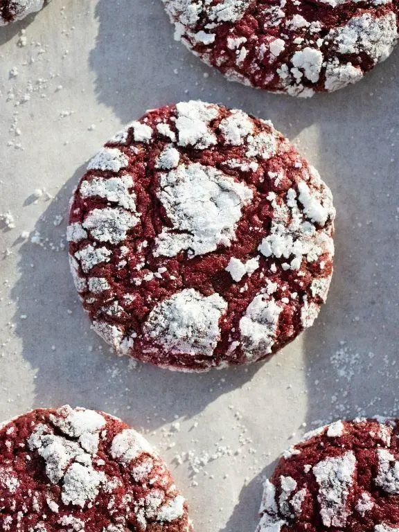 Red Velvet Crinkle Cookies