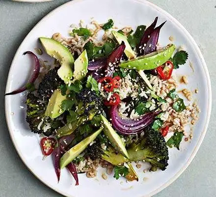Riced Broccoli and Avocado Salad