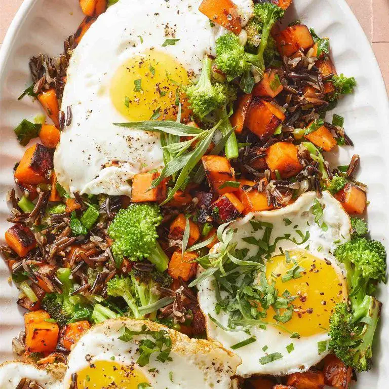Riced Broccoli and Sweet Potato Hash