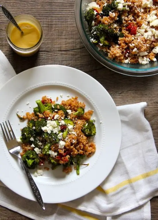 Riced Broccoli with Sun-Dried Tomatoes and Feta