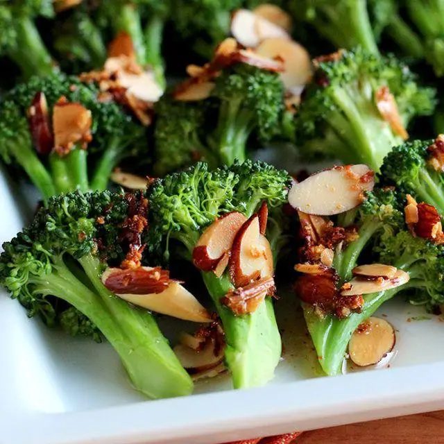 Riced Broccoli with Toasted Almonds