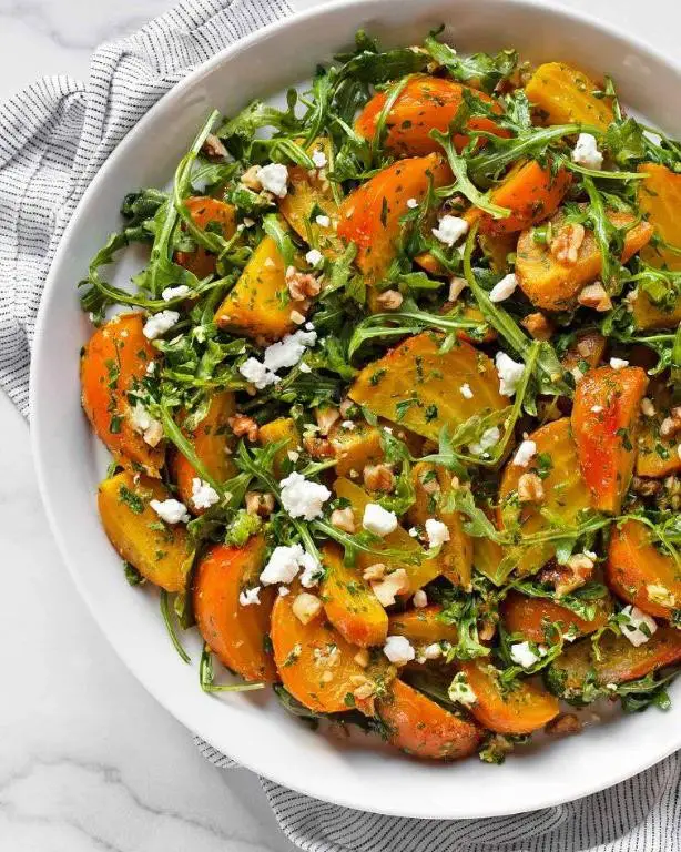 Roasted Golden Beet and Goat Cheese Salad