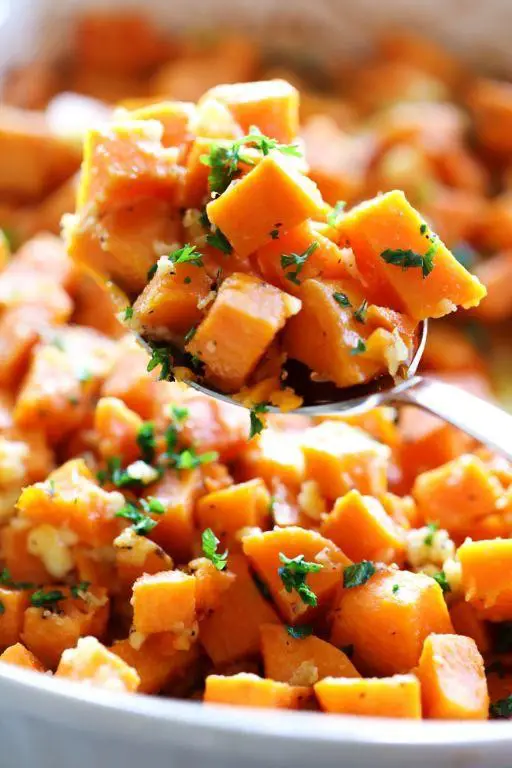 Roasted Sweet Potatoes with Cotija Cheese and Honey