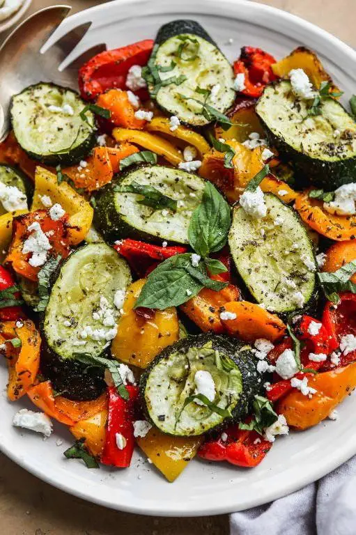 Roasted Zucchini and Squash Medley with Bell Peppers
